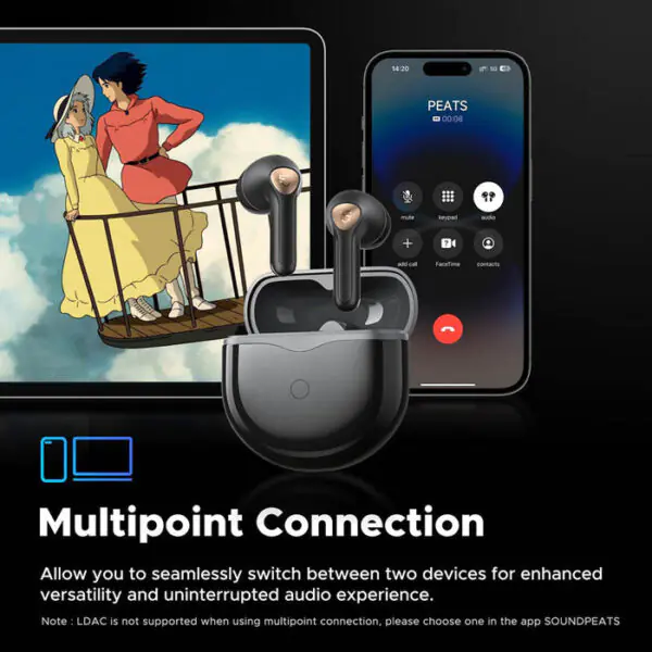 Air 4 Lite Soundpeats - 6 Mics With AI Noise Cancellation LDAC - Image 4