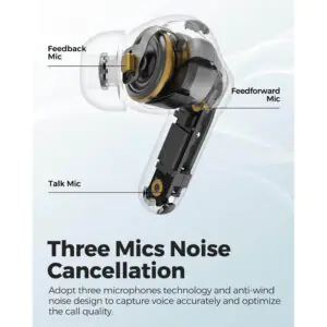Soundpeats Capsule 3 Pro Hybrid ANC Earbuds Transparent White