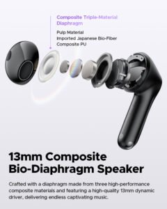 soundpeats air5 earbuds in black