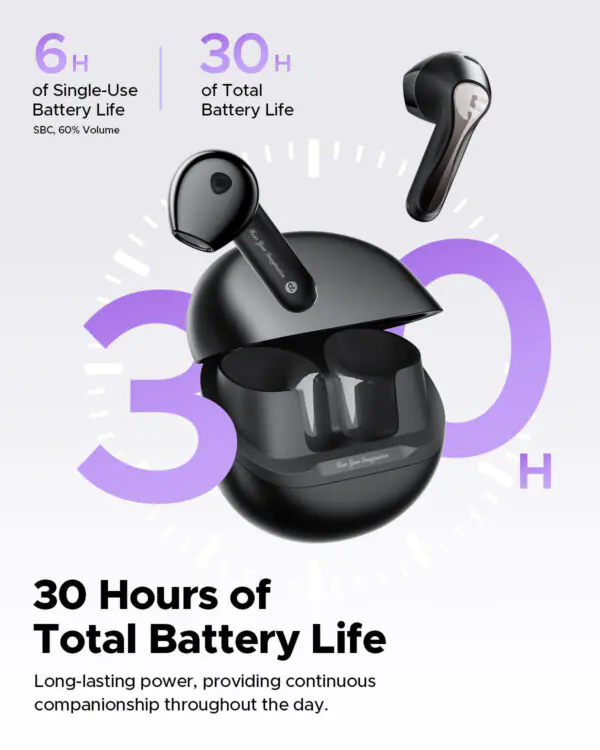 soundpeats air5 earbuds in black