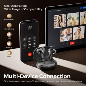 Soundpeats T3 Pro ANC Bluetooth Earbuds in black
